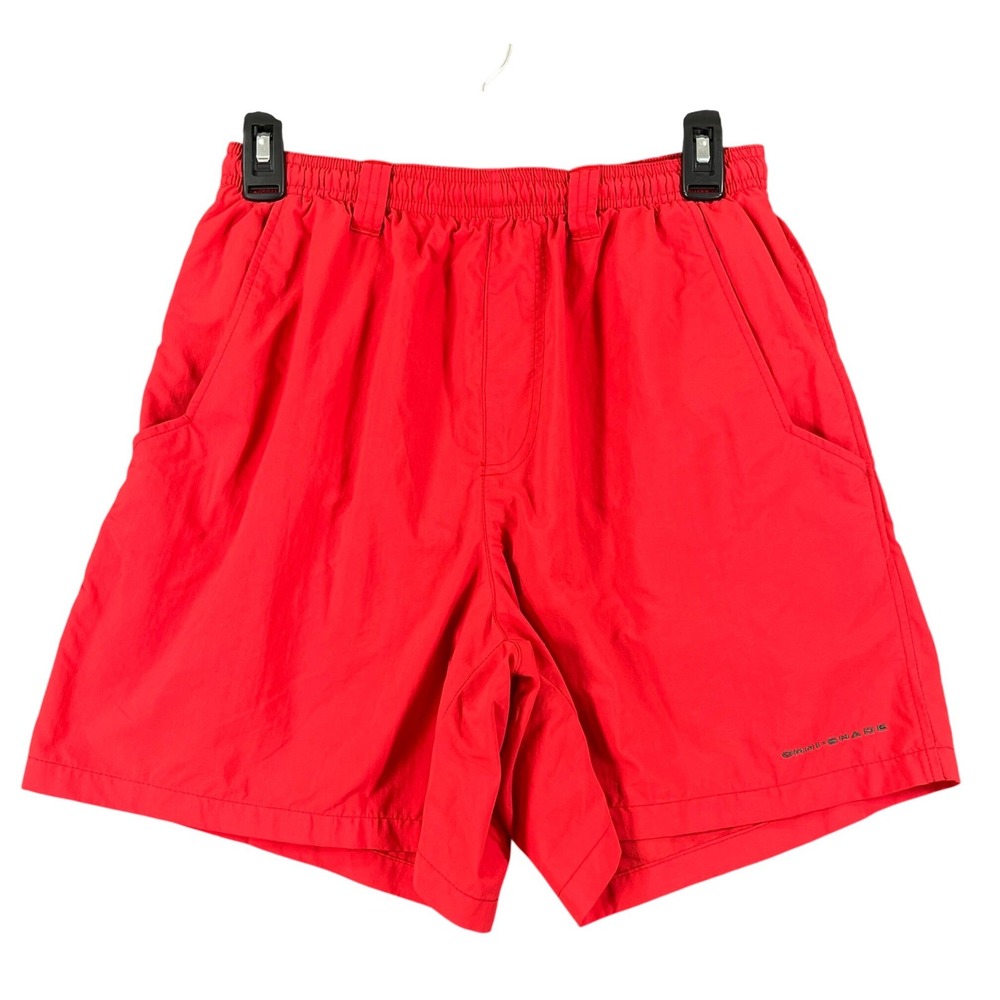 Columbia PFG Shorts Mens S Red Omni-Shade Mesh Lined Fishing Boating Outdoors